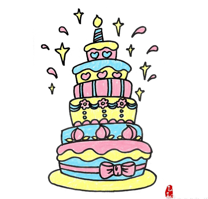 生日蛋糕卡通图片手绘