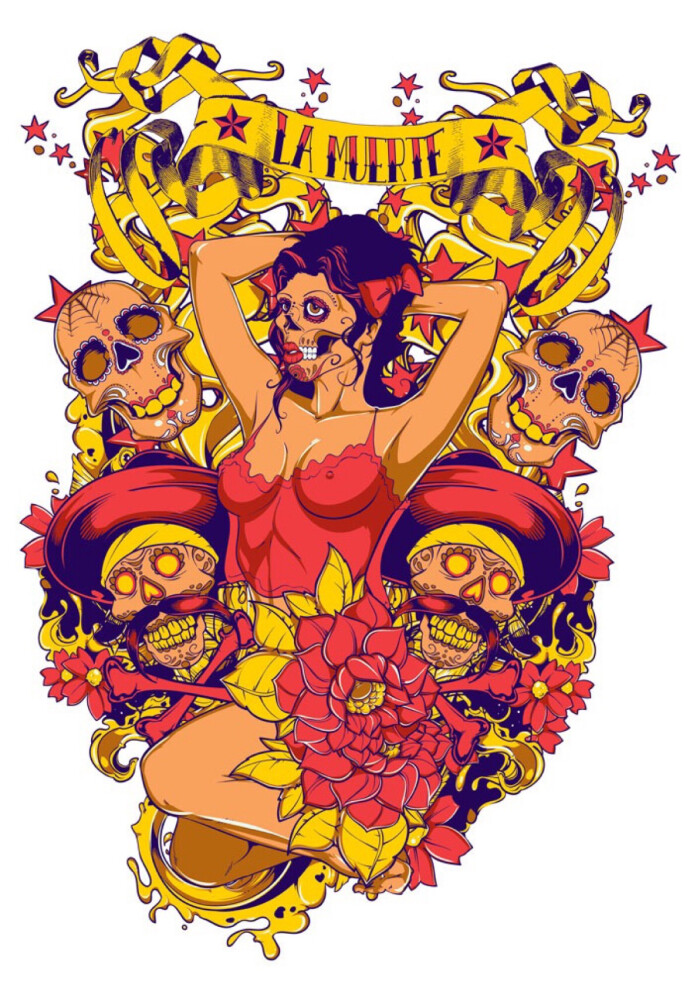 骷髅图案创意设计骷髅纹身插画图案