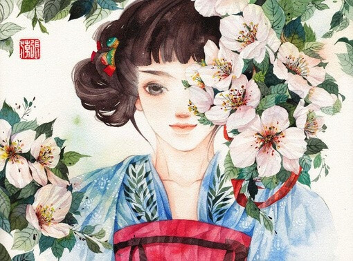 浓情中国风!超唯美古装人物插画设计