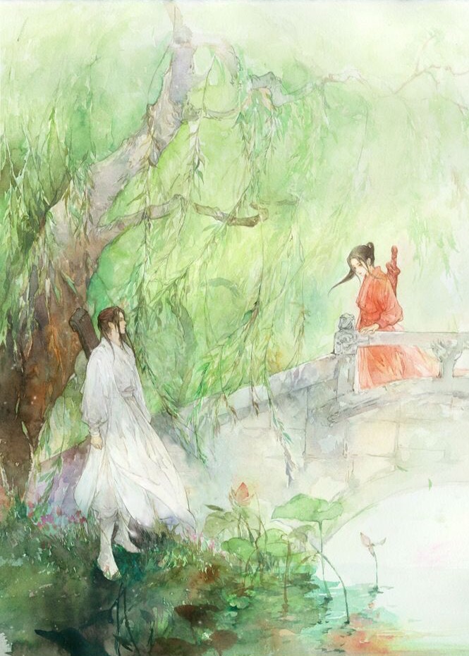 插画师eno 古风手绘 水彩