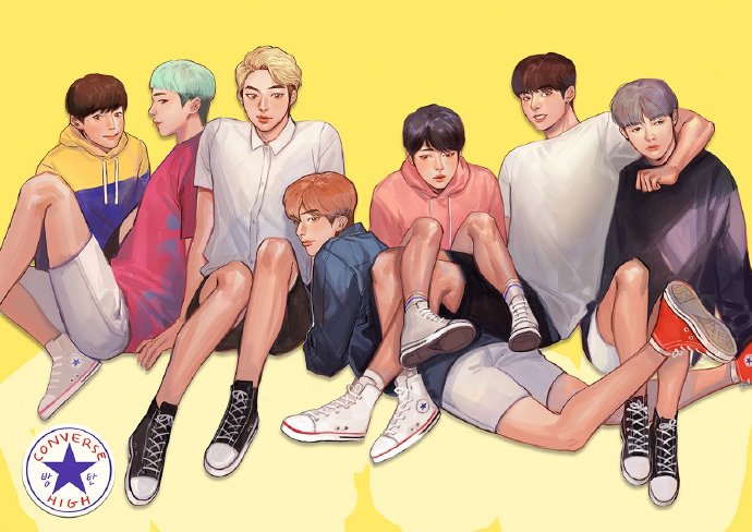 【fanart】#防弹少年团##bts##防弹少年团wings#converse high 【禁止