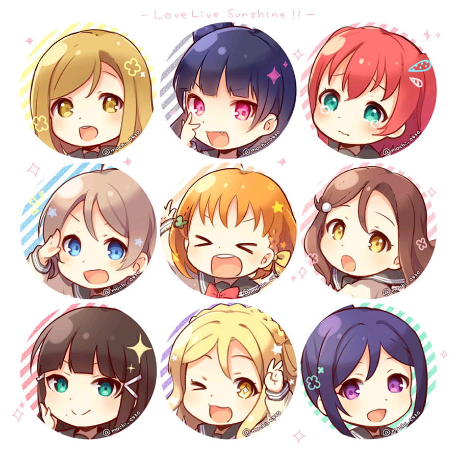 『aqours 高海千歌渡边曜樱内梨子国木田花丸黑泽露比黑泽黛雅津岛