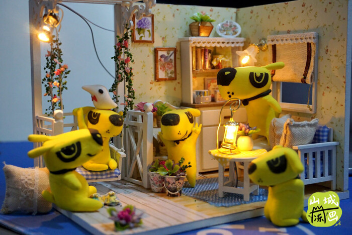 猫的花园 团聚 聚会 #手工# #diy# #小屋# #手作# #微景观# #超轻粘土