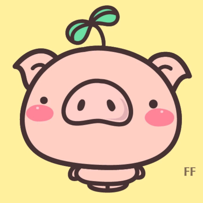 手绘 粉小猪 可爱的卡通猪 手机 壁纸 卡通…-堆
