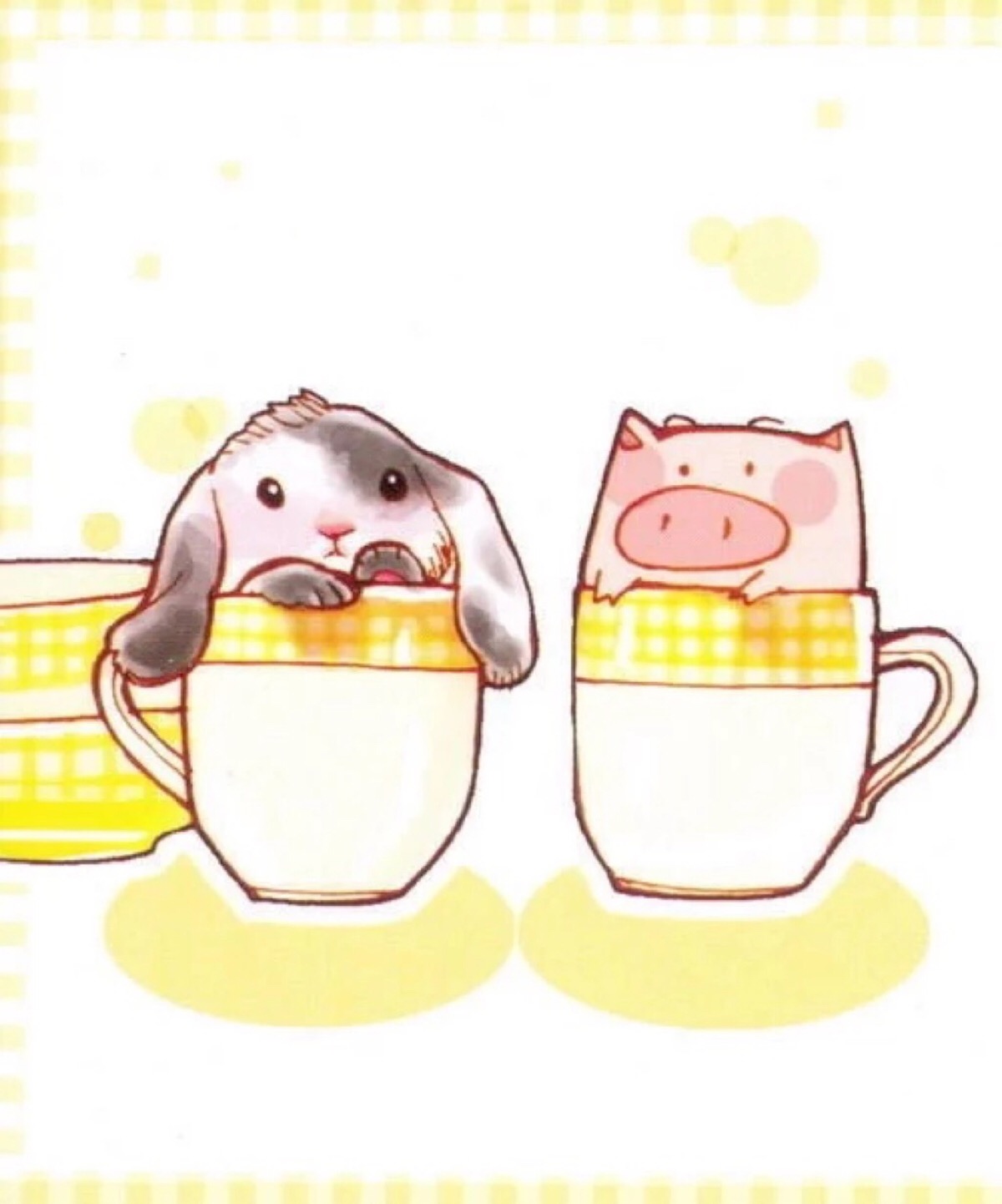 小兔兔 猪乐桃 手绘 粉小猪 可爱的卡通猪 手机 壁纸 卡通图片 二次元