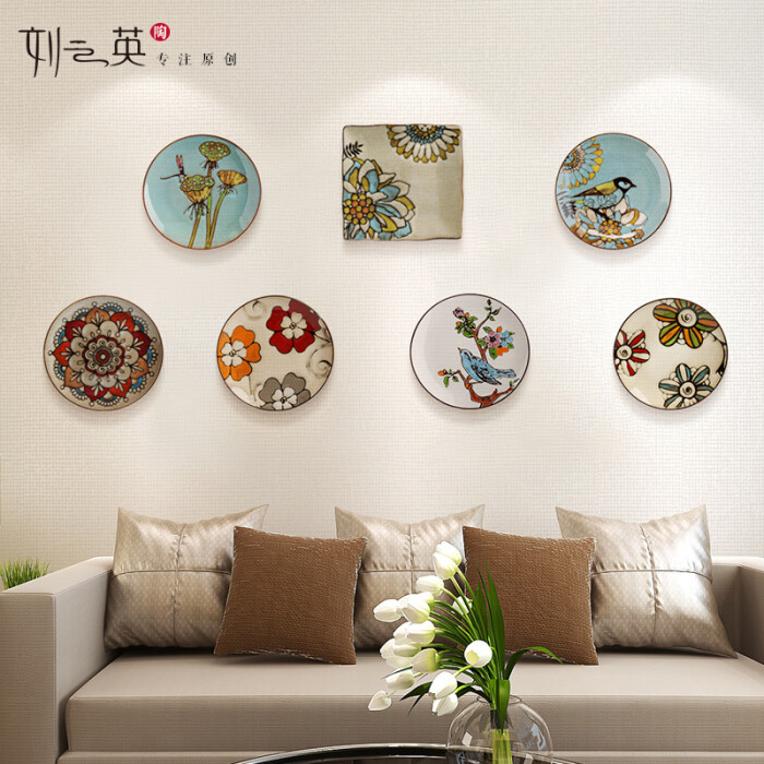 创意壁饰壁挂墙饰客厅墙面装饰美式乡村陶瓷挂盘装饰盘墙上装饰品