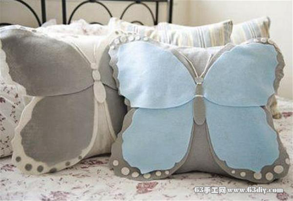家庭手工制作旧物改造,漂亮的蝴蝶抱枕做法,大家iqi学习吧!