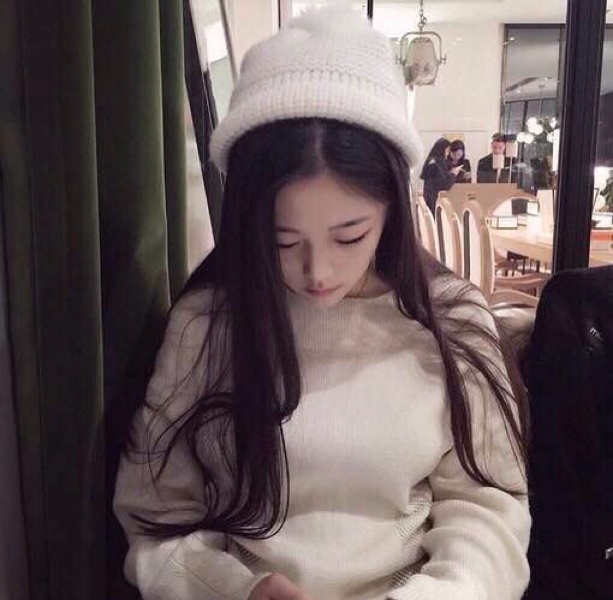 萌萌哒 小可爱 帽子 长发 女生头像