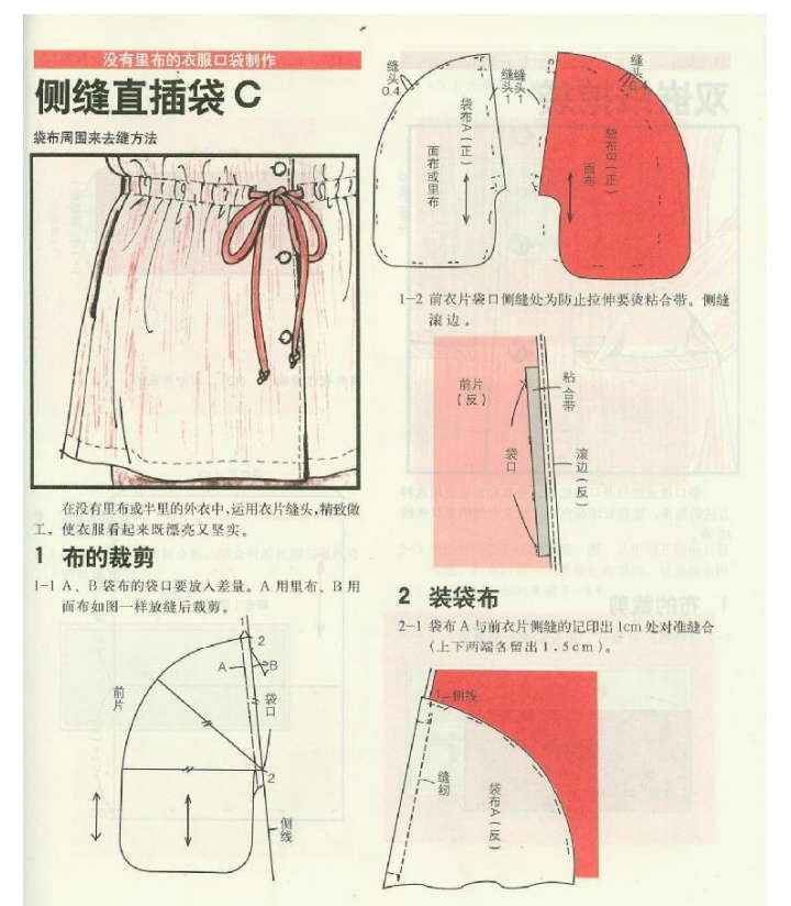 侧缝直插袋c