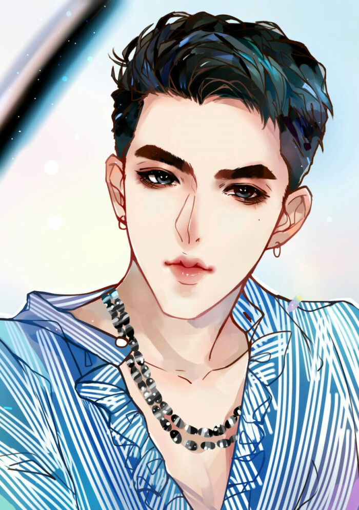 吴亦凡手绘 素描漫画 卡通吴亦凡 kris exo 花美男 偶像 明星 帅哥 小