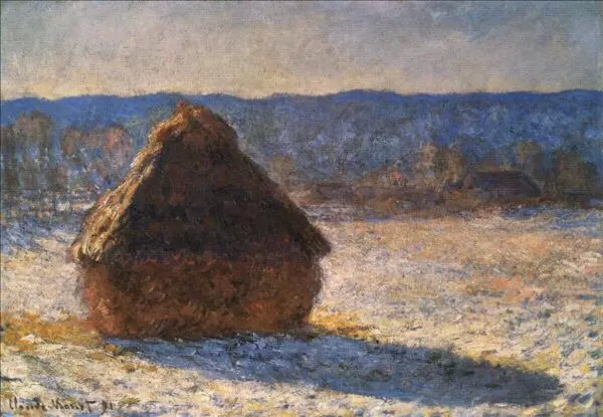 莫奈haystack in the snow(《草垛》),morning,1890,oil on canvas