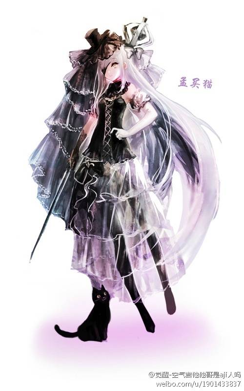 画师:觉醒〈孟买猫〉二次元 设计图 洋装 拟人化 哥特风 纯色【转侵删