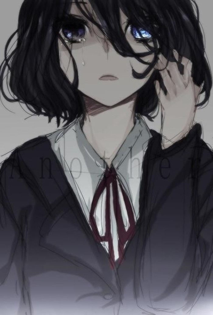 二次元 哭泣 眼泪 大哭 虐心 心疼 动漫 九骸葬 唯美 少女 少年 笑着