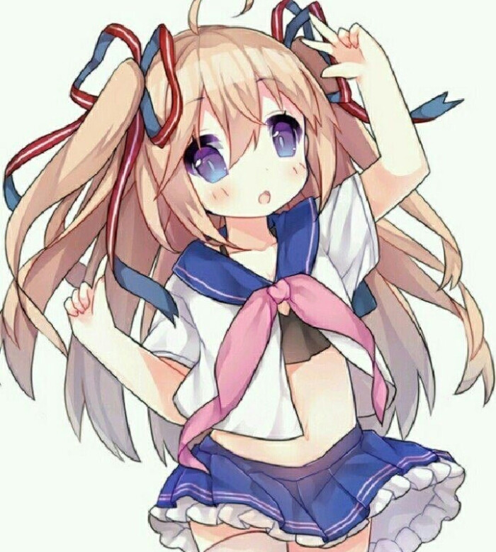 动漫二次元 校服 水手服 萝莉 loli 卖萌 呆萌 软萌 日漫 女头 长发