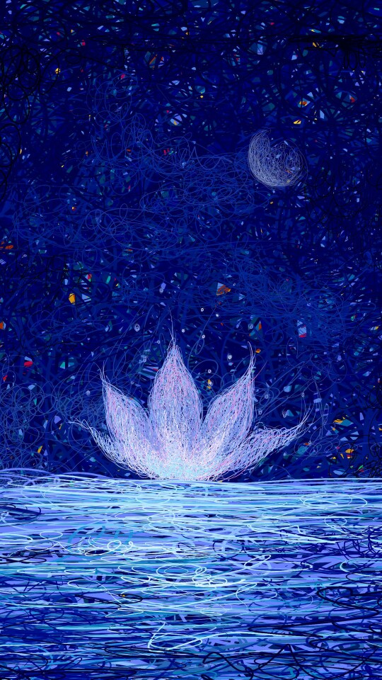 深蓝 手机壁纸 背景 壁纸 锁屏 高清 创意插画 #图源网侵删