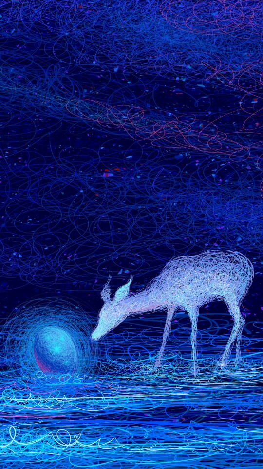 深蓝 手机壁纸 背景 壁纸 锁屏 高清 创意插画 #图源网侵删