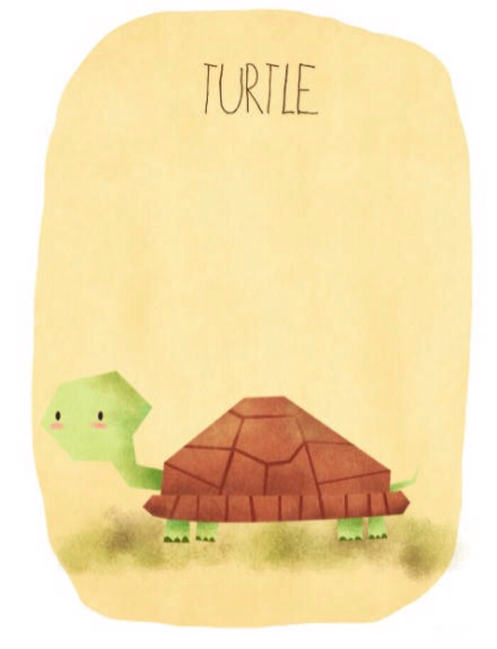 插画 可爱动物 小清新 壁纸 乌龟