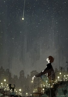 原来喜欢一个人,会没有勇气告诉她,那个晚上,我向流星许愿,希望她的