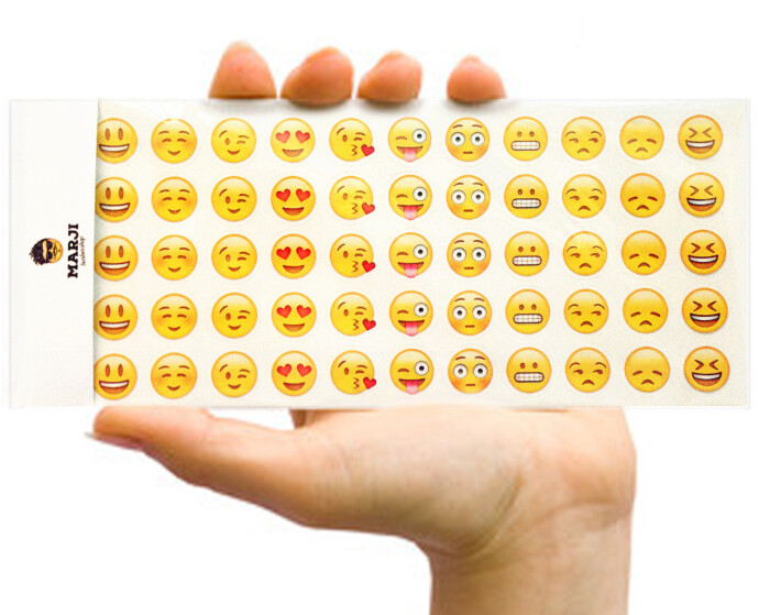 苹果手机emoji表情贴纸660个经典表情手帐日记装饰创意贴纸 12张