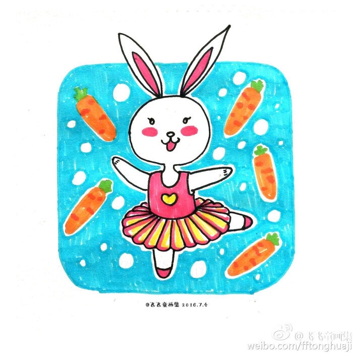 儿童画 小兔子和胡萝卜