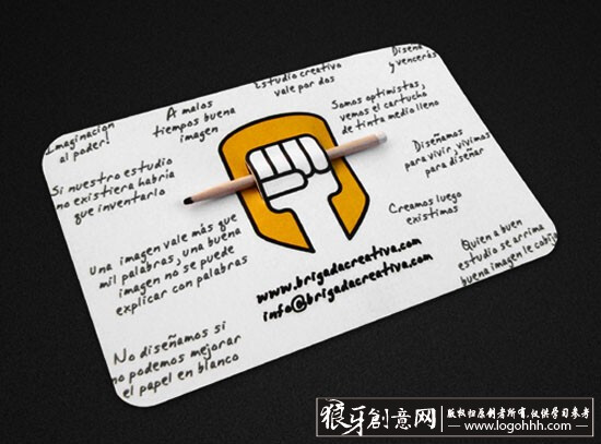 名片欣赏 国外创意仿手绘插画名片设计 创意切割工艺国外带样品名片