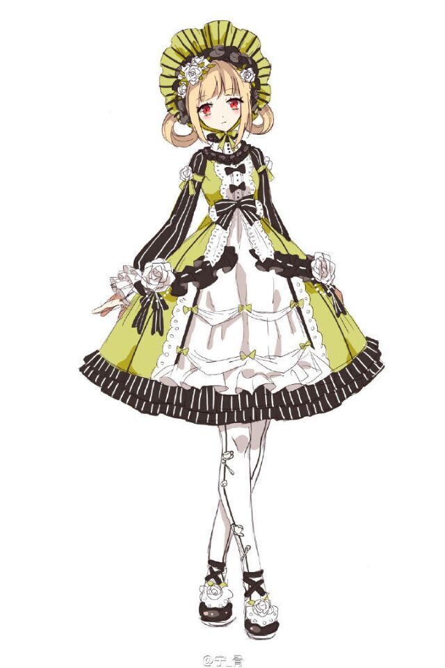 pixiv p站 二次元服装教程 动漫服装 游戏人设 女立绘 橙光游戏立绘
