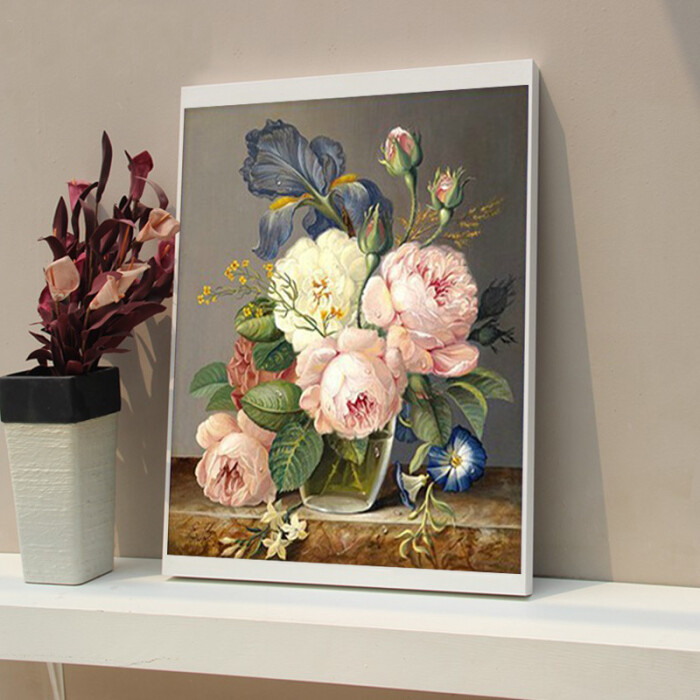 3d植物花卉刺绣十字绣线绣简单客厅小幅简约
