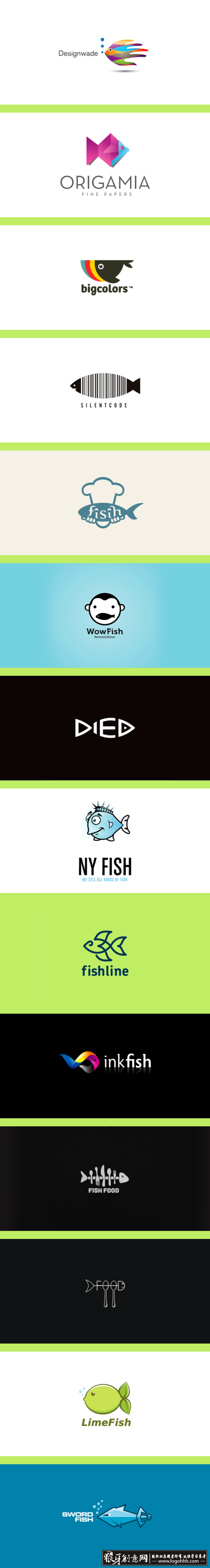 鱼元素标志设计 创意logo设计 时尚鱼 元素logo设计 个性标志设计欣赏