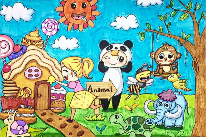 动物,儿童画