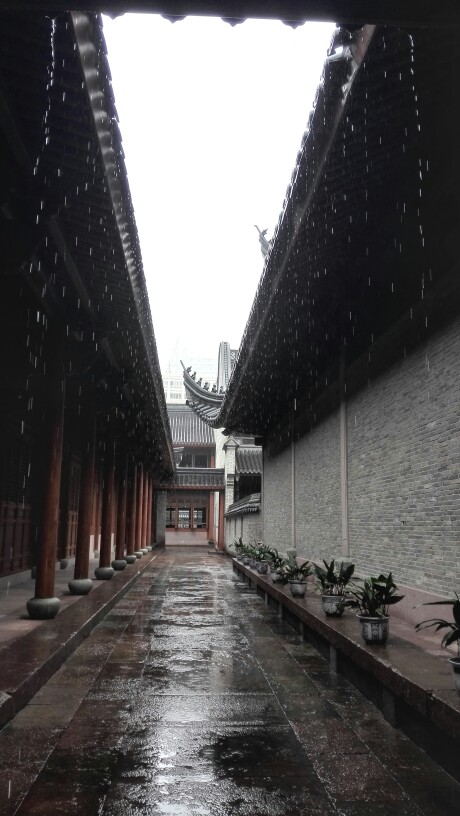 雨中的寺庙,更有一种虔诚的静谧.