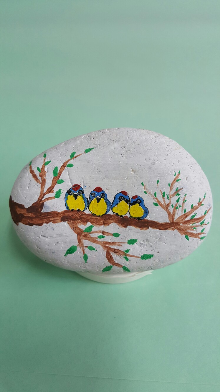 我的石头画 小鸟