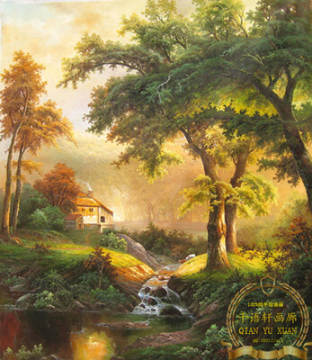 定制 高清油画布打印画心批发现代客厅装饰画浴室挂画欧式风景画芯