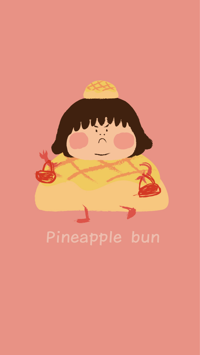 运动服可爱卡通手机壁纸桌面我的朋友富美子卡通菠萝包我爱吃菠萝包小