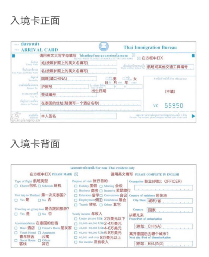 泰国入境卡-堆糖,美好生活研究所