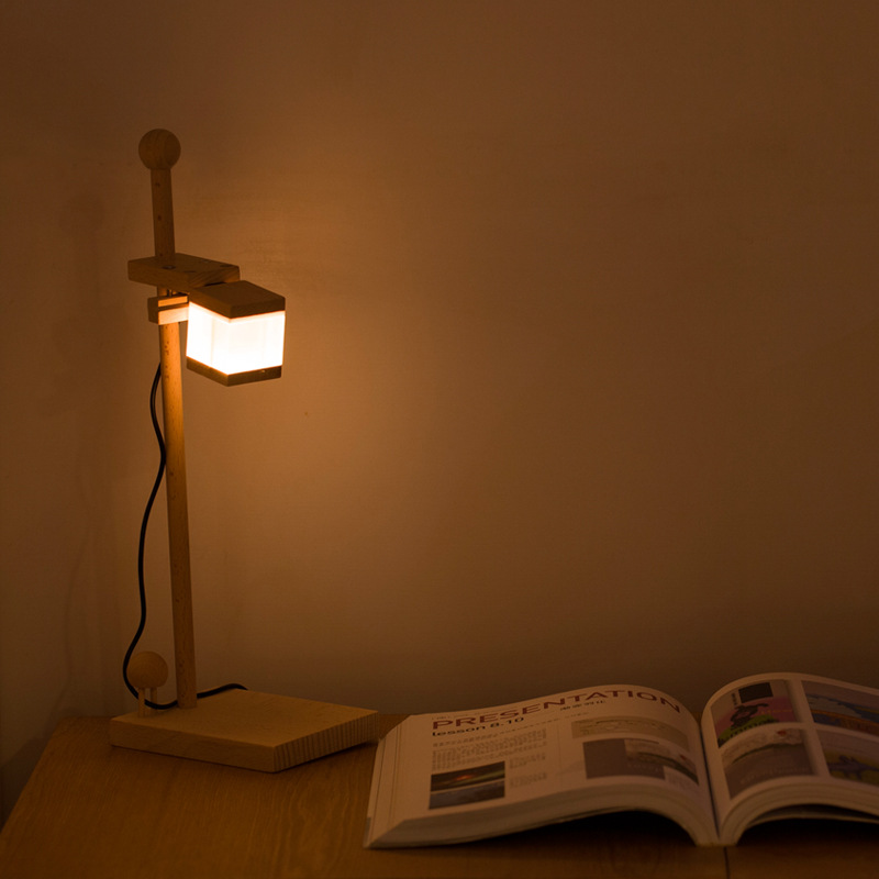 个性原创方糖小夜灯创意个性木阅读台灯书房工作台灯逼格文艺灯