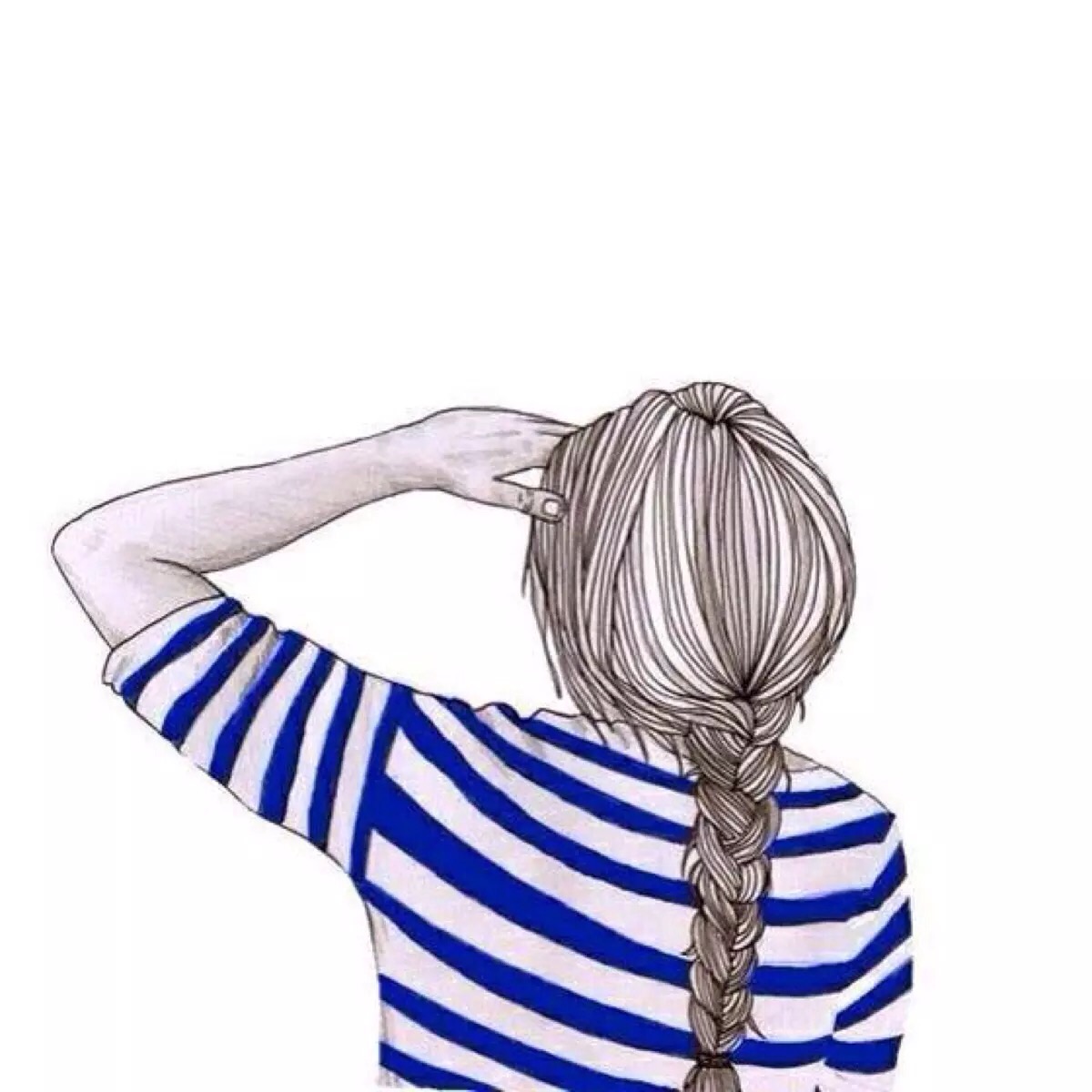 女孩 个性 彩图 手绘 手机锁屏 封面 主屏 黑白 彩铅 头像 空间 插画