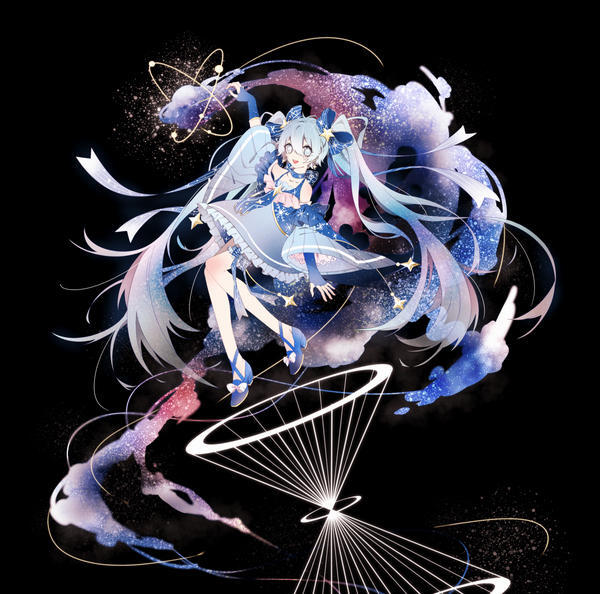 冬之夜空初音,美图,壁纸