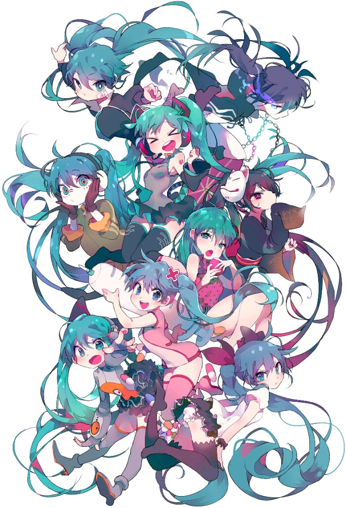新番 pixiv p站 画师 水彩 绘画 锁屏 壁纸 少女 洛天依 初音未来 v家