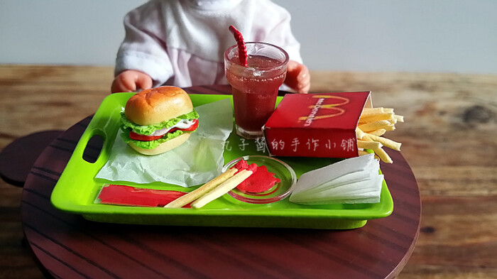 仿真食玩微缩迷你麦当劳套餐模型娃娃屋迷你厨