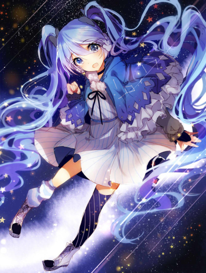 初音未来 紫色 星空