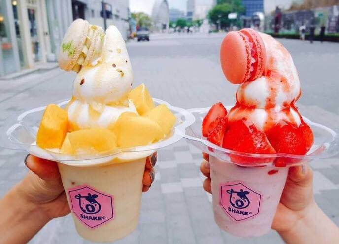oshake马卡龙冰淇淋奶昔