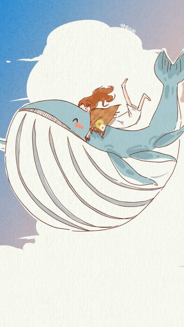 插画 飞翔的鲸鱼