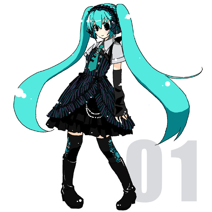 v家初音未来lolita洛丽塔洋装设计p站id=310913