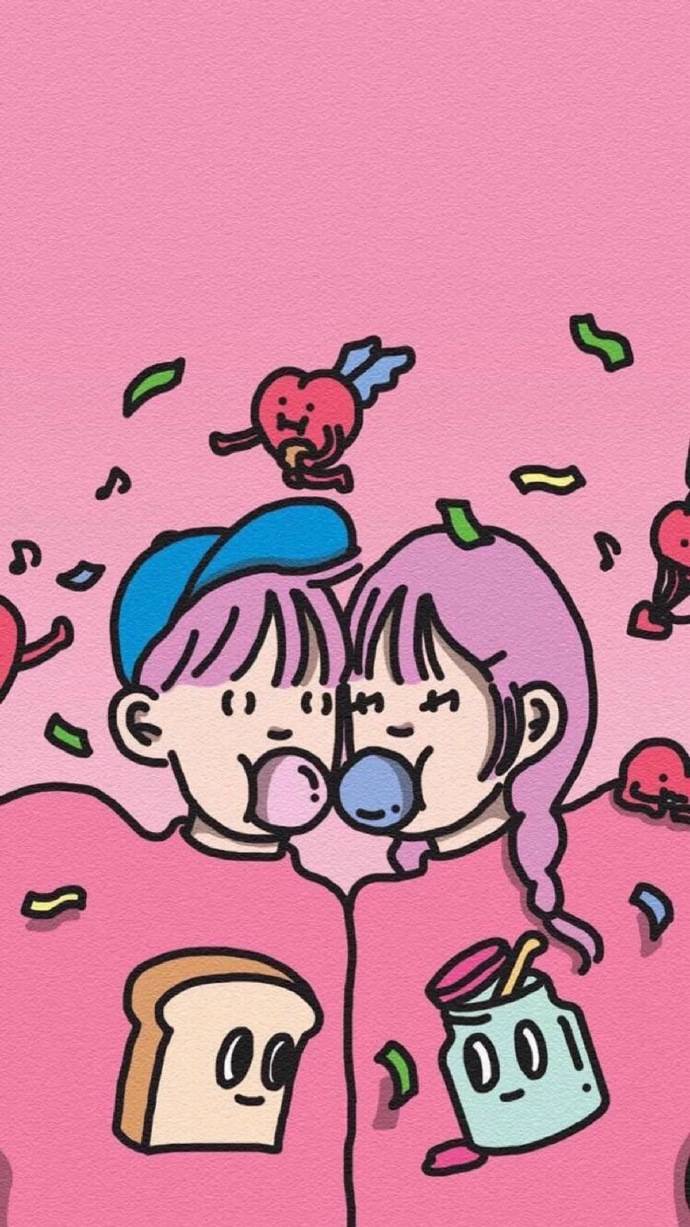 壁纸 欧美 粉色 少女 草莓 原宿 黑白 平铺 清新 文艺 简约 色彩 素材