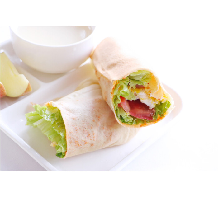 11月15日,鸡蛋生菜火腿卷饼和小米粥-堆糖,美