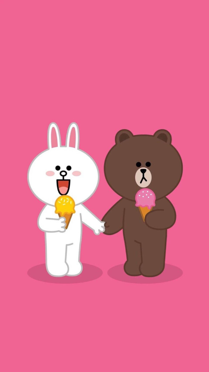 line friends 壁纸 iphone 可妮兔布朗熊