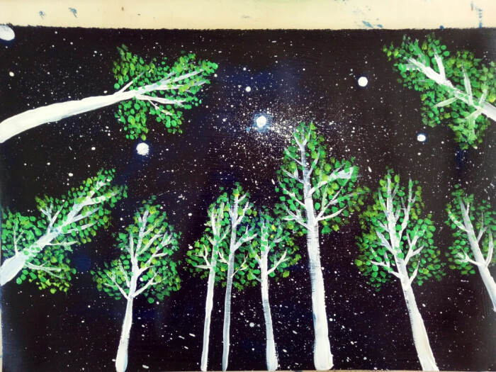 夜空下的树-堆糖，美好生活研究所