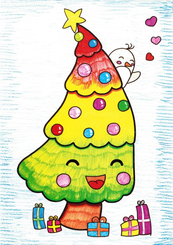 儿童画～圣诞树