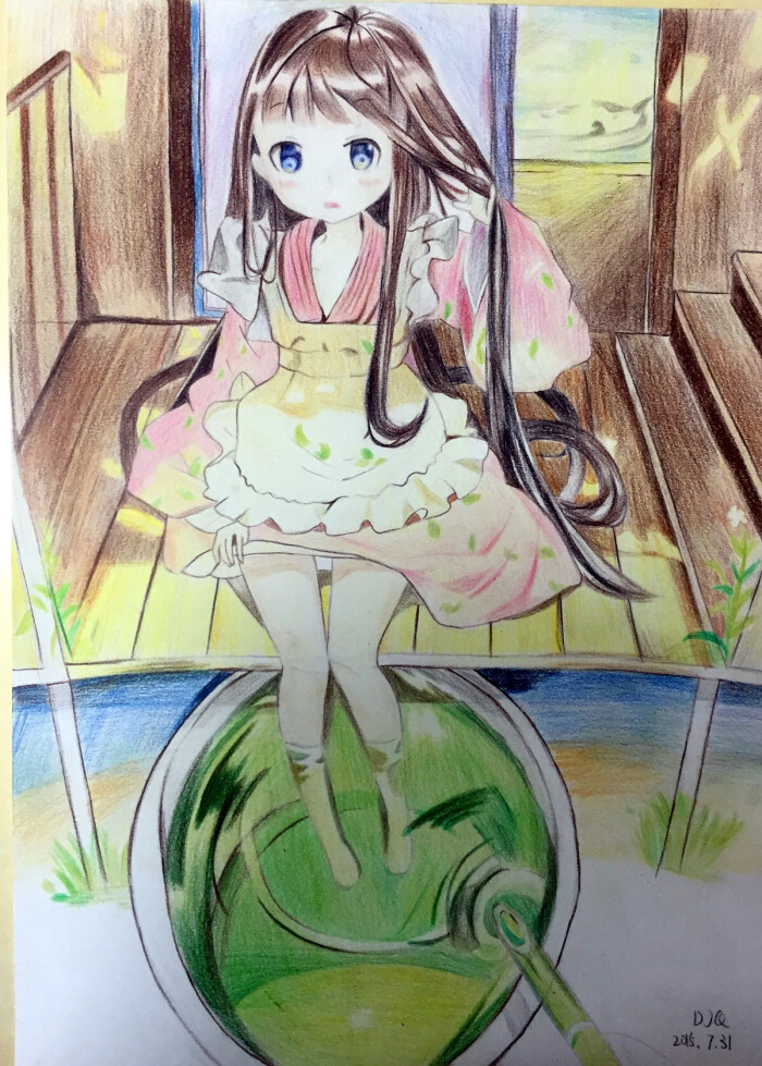 彩铅画女孩