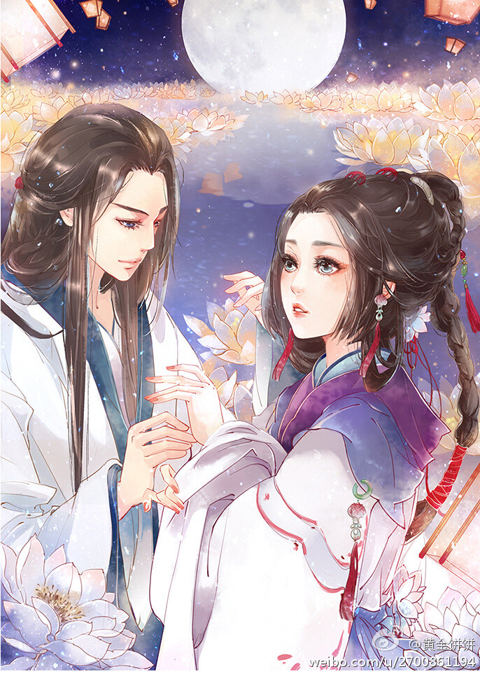 动漫 壁纸 插画 唯美 情侣 意境 唯美 少年 二次元 萌妹子 高清 古典